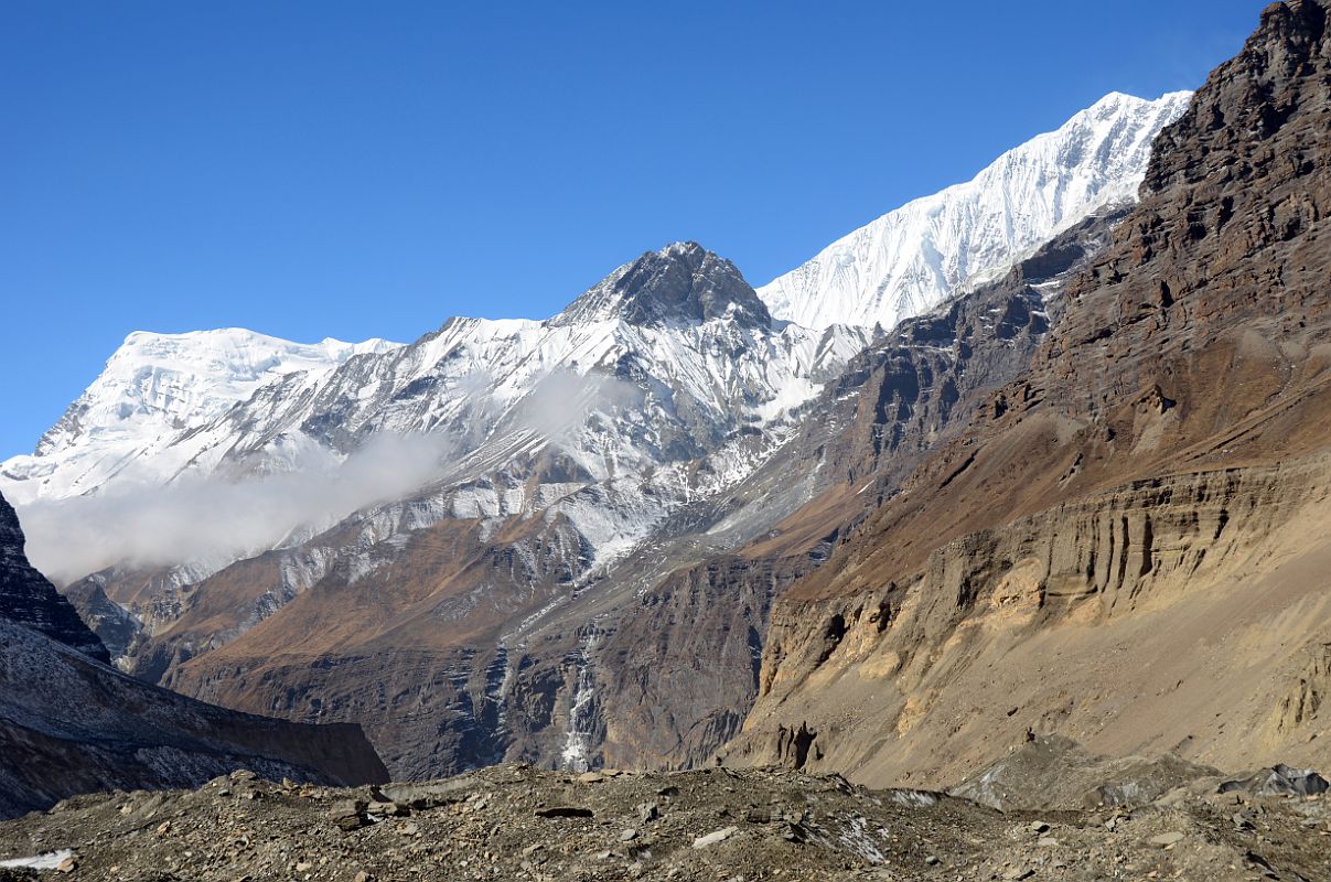 14 Tsaurabong Peak and Dhaulagiri V From Chhonbardan Glacier Between Dhaulagiri Base Camp And Glacier Camp Around Dhaulagiri 